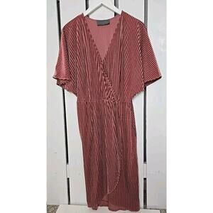 Sunday in Brooklyn Anthro Pink Rose Plisse Velvet Romantic Feminine Dress Medium